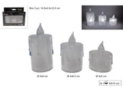 CANDELE LED SET 3PZ IN BOX BIANCO CALDO CANDLE LED 3PCS WARM