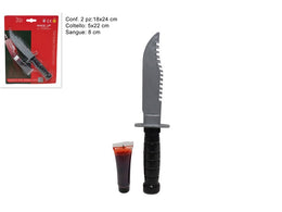 COLTELLO CON SANGUE FINTO SCHERZO CARNEVALE