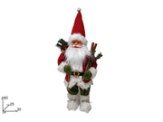 BABBO NATALE 80CM C SCI IN LEGNO