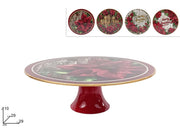 ALZATINA PLASTICA D. 29 CM DECORO STELLA DI NATALE 4 ASS. HR