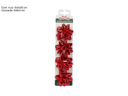 COCCARDE LUCIDE 6 CM SET 4 PZ ROSSO