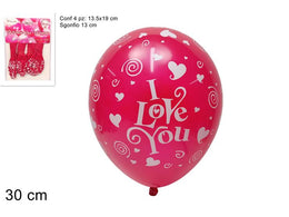BUSTA PALLONCINI 4PZ I LOVE YOU 30CM