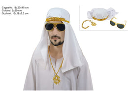 CAPPELLO SCEICCO CON ACCESSORI SET 3PZ PER ADULTI