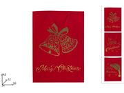 BUSTA REGALO 42X30X12CM EFFETTO VELLUTO ROSSO CON SCRITTA OR
