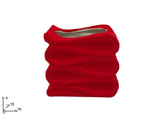 VASO CERAMICA EFFETTO FLOCCATO ROSSO