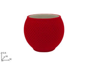 VASO CERAMICA BOMBATO EFFETTO FLOCCATO ROSSO