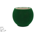 VASO CERAMICA BOMBATO EFFETTO FLOCCATO VERDE