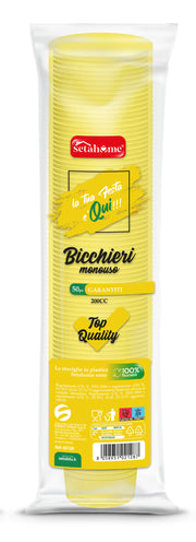 BICCHIERI MONOUSO GIALLI 200CC CF 50PZ