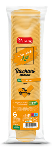 BICCHIERI MONOUSO ARANCIO 200CC CF 50PZ