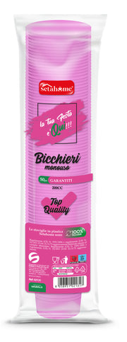 BICCHIERI MONOUSO FUCSIA 200CC CF 50PZ