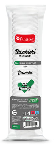 BICCHIERI MONOUSO BIANCHI 180CC CF 80PZ