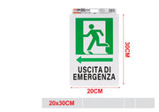 CARTELLO 20*30CM USCITA DI EMERGENZA