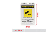CARTELLO 20*30CM AREA VIDEOSORVEGLIATA
