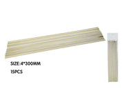 4  BASTONCINI DI LEGNO ROTONDI 15PZ