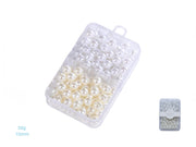 DOPPIA GRIGLIA LUCIDA PERLATA 10MM BIANCO PERLATO BIANCO 50G