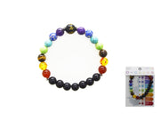 BRACCIALE CON TRE FILI DI PIETRA GREZZA, OSSIDIANA