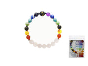 BRACCIALE CON TRE FILI DI PIETRE GREZZE, QUARZO ROSA