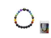 BRACCIALE A TRE FILI DI PIETRA GREZZA IN PIETRA VULCANICA