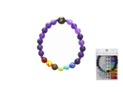 BRACCIALE A TRE FILI DI PIETRA A FORMA DI AMETISTA