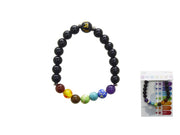 BRACCIALE IN FILO DI OSSIDIANA CON TRE PIETRE CASUALI