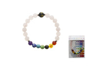 BRACCIALE CON TRE FILI DI PIETRE CASUALI AL QUARZO ROSA