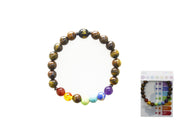 BRACCIALE IN FILO DI PIETRA A TRE FORME, PIETRA TIGRE
