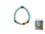 BRACCIALE CON TRE FILI DI PIETRA CASUALI IN PINO BLU