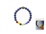 BRACCIALE INTRECCIATO CON TRE PIETRE CASUALI CON MOTIVO BLU
