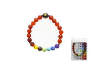 BRACCIALE CON TRE FILI DI PIETRA CASUALI, AGATA ROSSA