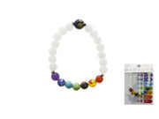 BRACCIALE A TRE FILI DI PIETRE A FORMA DI CRISTALLO BIANCO