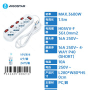 MULTIPRESE CON CAVO-TIPO ITALIANO-4 VIE-H05VV-F 3G1.0MM2-1.5