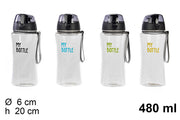 BORRACCIA D''''ACQUA PLASTICA TRANSPARENTE 480 ML