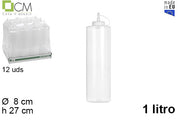 BOTTIGLIA PER SALSE IN PLASTICA TRASPARENTE CON COPERCHIO 1
