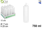 BOTTIGLIA PER SALSE IN PLASTICA TRASPARENTE CON COPERCHIO 75