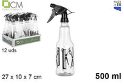 BOTTIGLIA IN PLASTICA CON SPRUZZATORE NERO PARRUCCHIERE 500