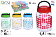 BARATTOLO IN PLASTICA DECORATO CON MANICO 1,5 L.