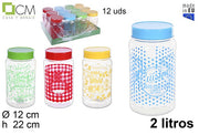BARATTOLO IN PLASTICA DECORATA 2 L.