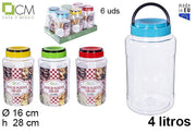 BARATTOLO IN PLASTICA TRASPARENTE CON MANICO 4 L.