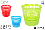 PATTUMIERA PLASTICA TONDA COLORI ASSORTITI 8 L.