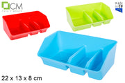 PORTA SPUGNETTE IN PLASTICA CON DOPPIO SCOMPARTO IN COLORI A