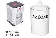 BARATTOLO DA CUCINA CON COPERCHIO IN CERAMICA BIANCA AZ CAR