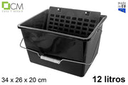 SECCHIO PER VERNICE IN PLASTICA NERA CON GRIGLIA 12 L.