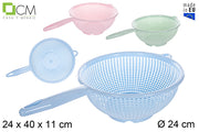 SCOLAVERDURE IN PLASTICA CON MANICO COLORI PASTELLO 24 CM