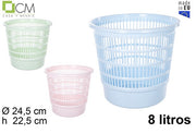 PATTUMIERA PLASTICA TONDA COLORI PASTELLO 8 L.