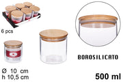 BOTTIGLIA IN BOROSILICATO CON COPERCHIO IN BAMBU 500 ML