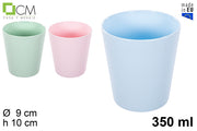 BICCHIERE IN PLASTICA RIUTILIZZABILE COLORI PASTELLO 350 ML