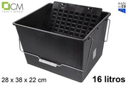 SECCHIO VERNICE IN PLASTICA CON GRIGLIA NERA 16 L.