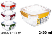 LUNCH BOX QUADRATO ERMETICO IN PLASTICA 2.400 ML