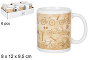 TAZZA DECORATA CON BICICLETTE