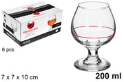 BICCHIERE DA COGNAC IN CRISTALLO CON RIGA 200 ML